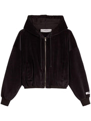 JOURNEY W'S ZIP UP HOODIE CROP BOMBER DOUBLE CHENILLE JERSEY WITH LABEL GWP02327 P00213090100 GOLDEN GOOSE