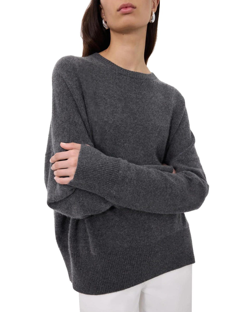 ANAA LDS ROUND NECK SWEATER ANAA LDS ANTHRACITE MELANGE LOULOU STUDIO 