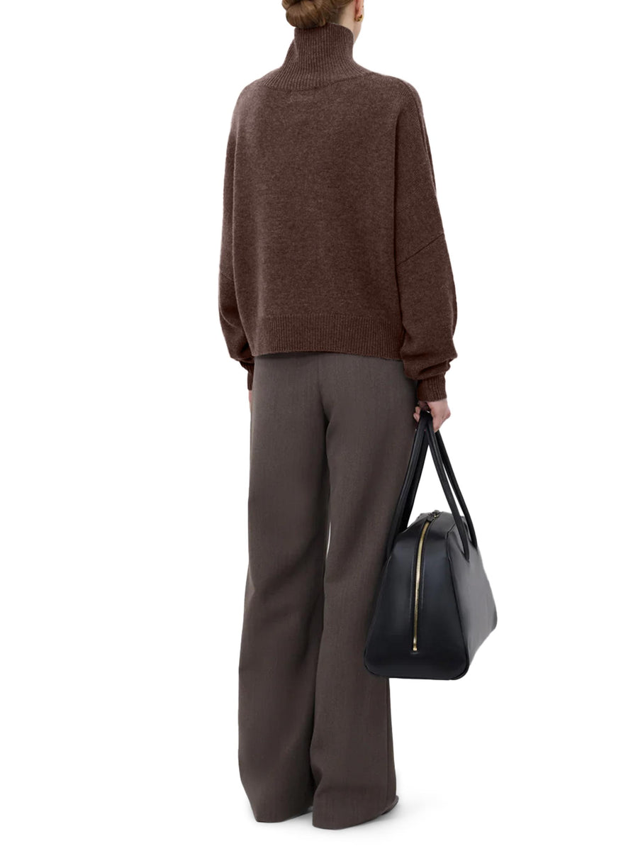 LUKE STAND COLLAR SWEATER LUKE BROWN LOULOU STUDIO 