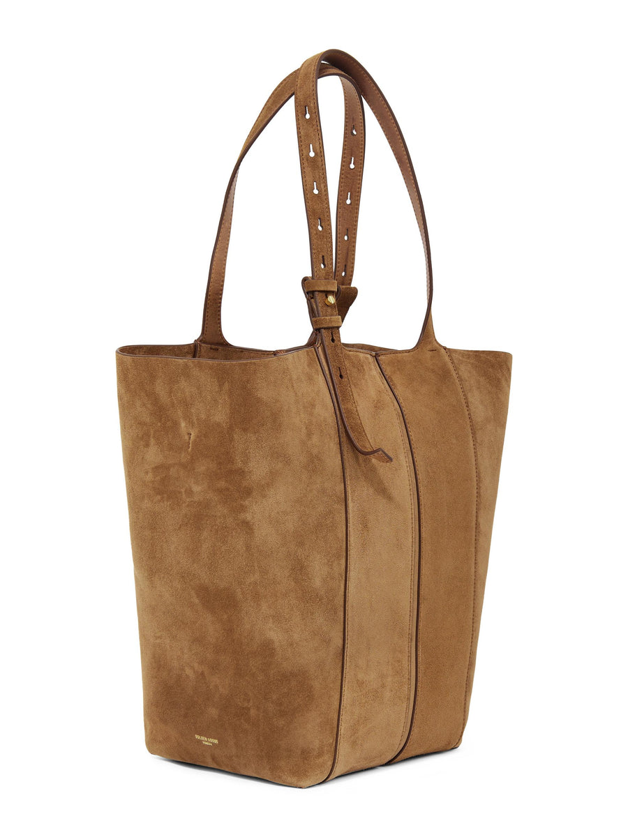 24.7 FRINGED PALMELLATO LEATHER AND SUEDE BODY GOLD METAL DETAILS GWA00766 A00074655312 GOLDEN GOOSE 