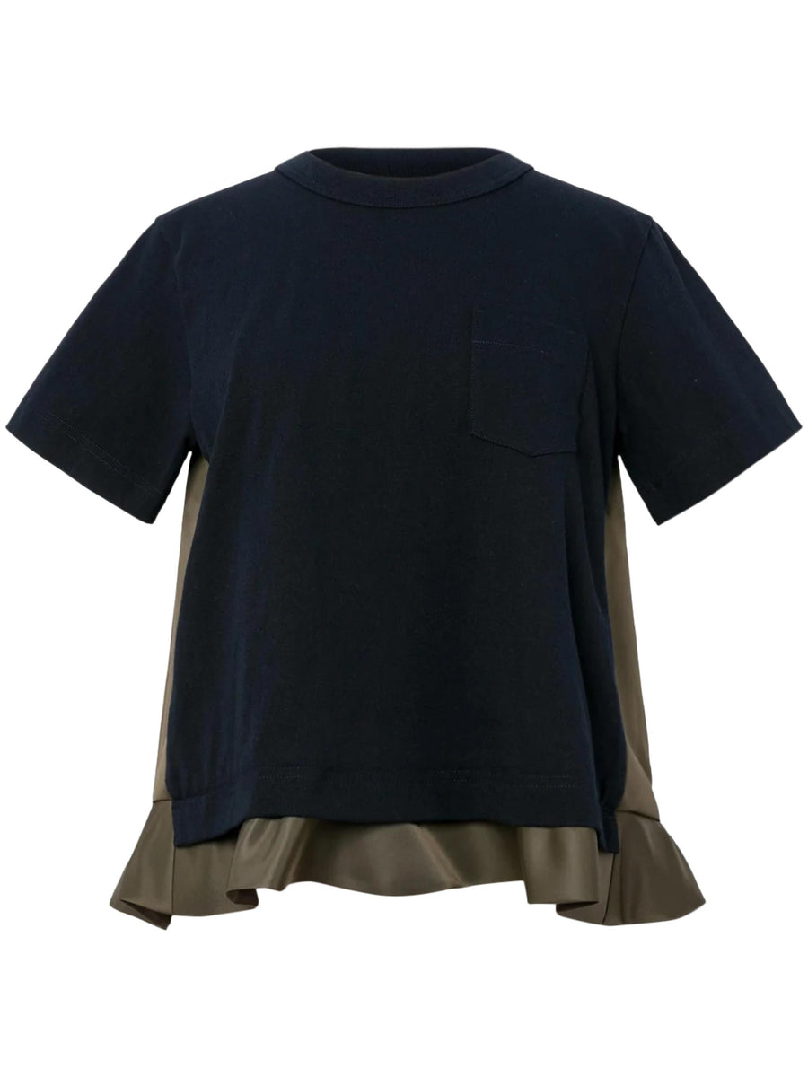 NYLON TWILL COTTON JERSEY T-SHIRT 2508000 233 SACAI 