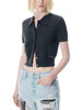 SS POLO CARDIGAN WITH KNIT LOGO PATCH 4KC4251061 001 ALEXANDER WANG 