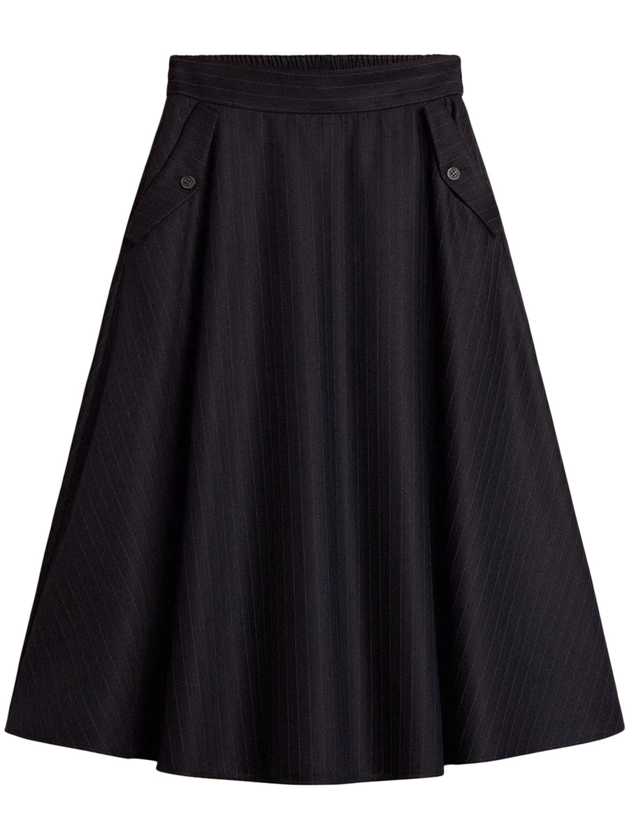 JOURNEY W'S CIRCLE SKIRT WITH FLAP POCKETS DETAIL PINSTRIPE VW GWP02343 P00209850629 GOLDEN GOOSE 