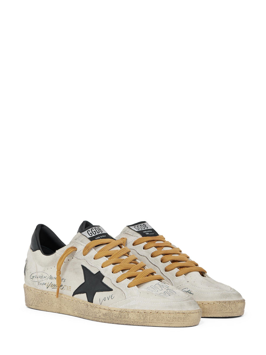BALLSTAR SUEDE UPPER TOE TONGUE AND SPUR LEATHER STAR AND HEEL GMF00117 F00757860336 GOLDEN GOOSE 