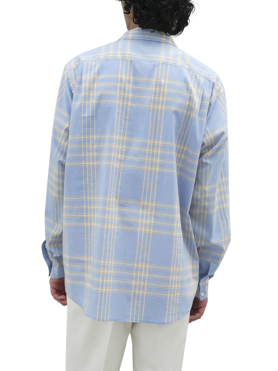 AURALEE A25SS02TCLIGHT BLUE CHECK