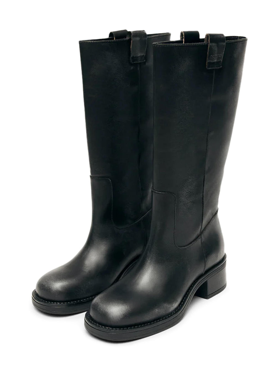 SAJAN BLACK LEATHER BOOTS S100550 01 ALOHAS 