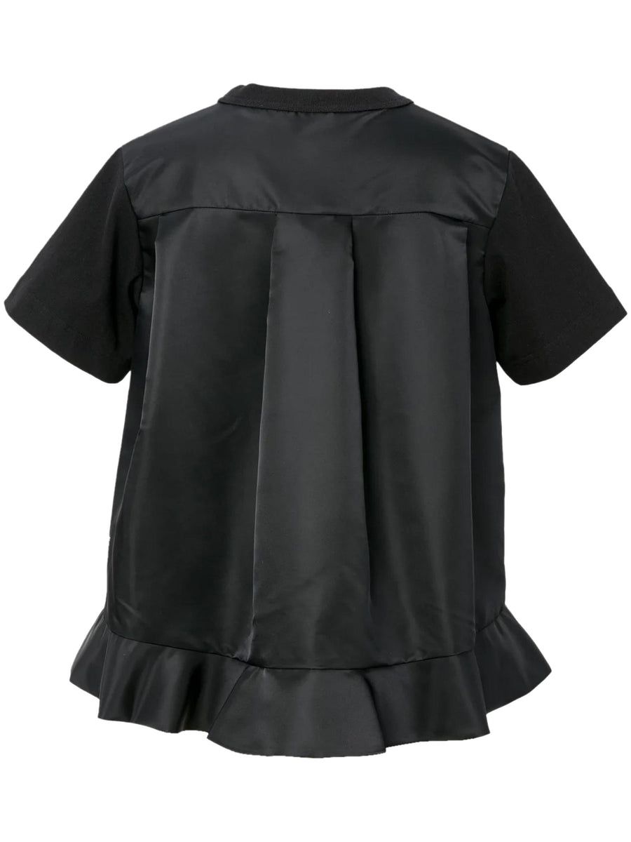 NYLON TWILL COTTON JERSEY T-SHIRT 2508000 001 SACAI 