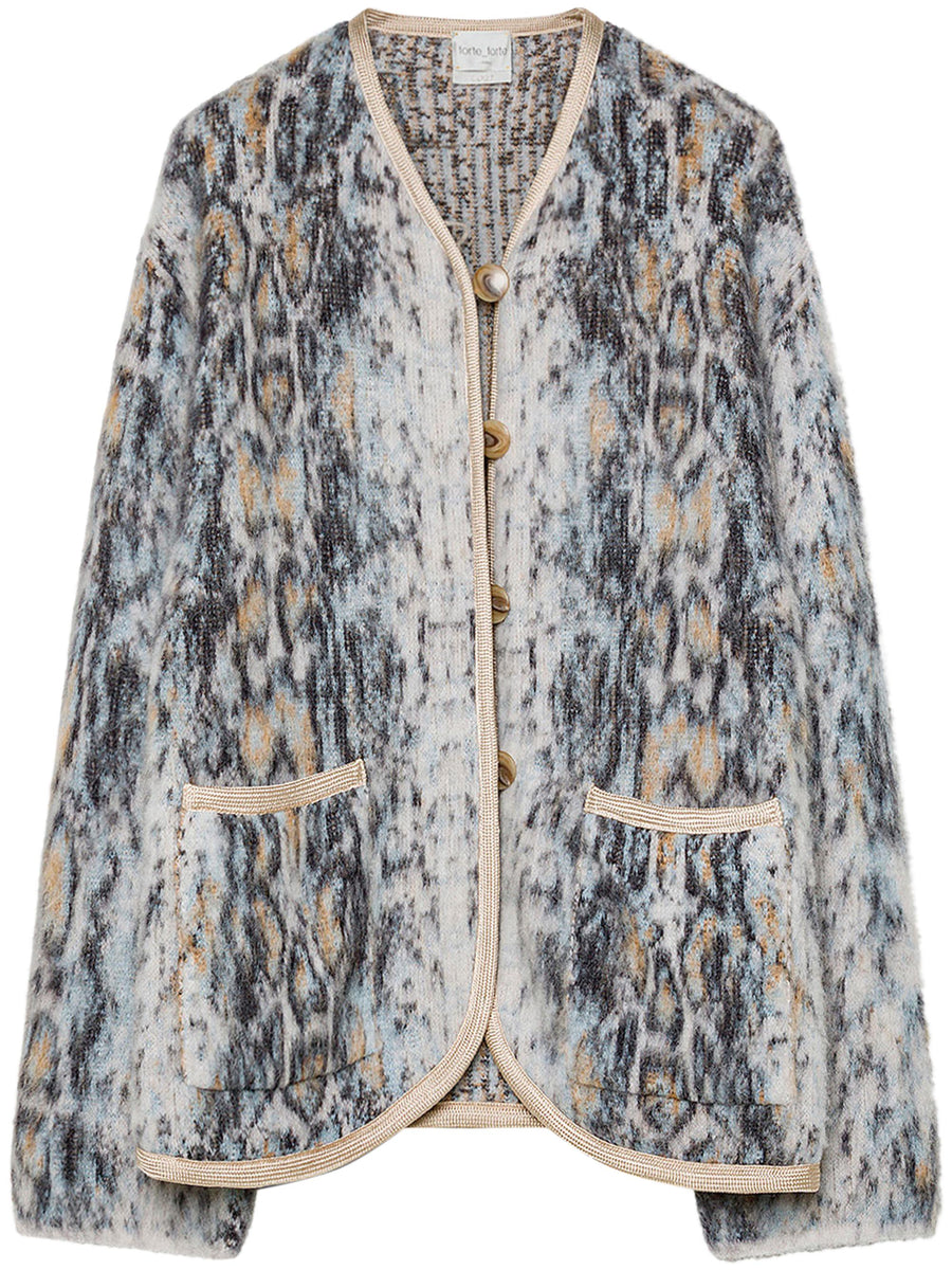 PLUMES DE PYTHON ALPACA JACQUARD SHORT COAT 14164 F48A5022 FORTE FORTE 