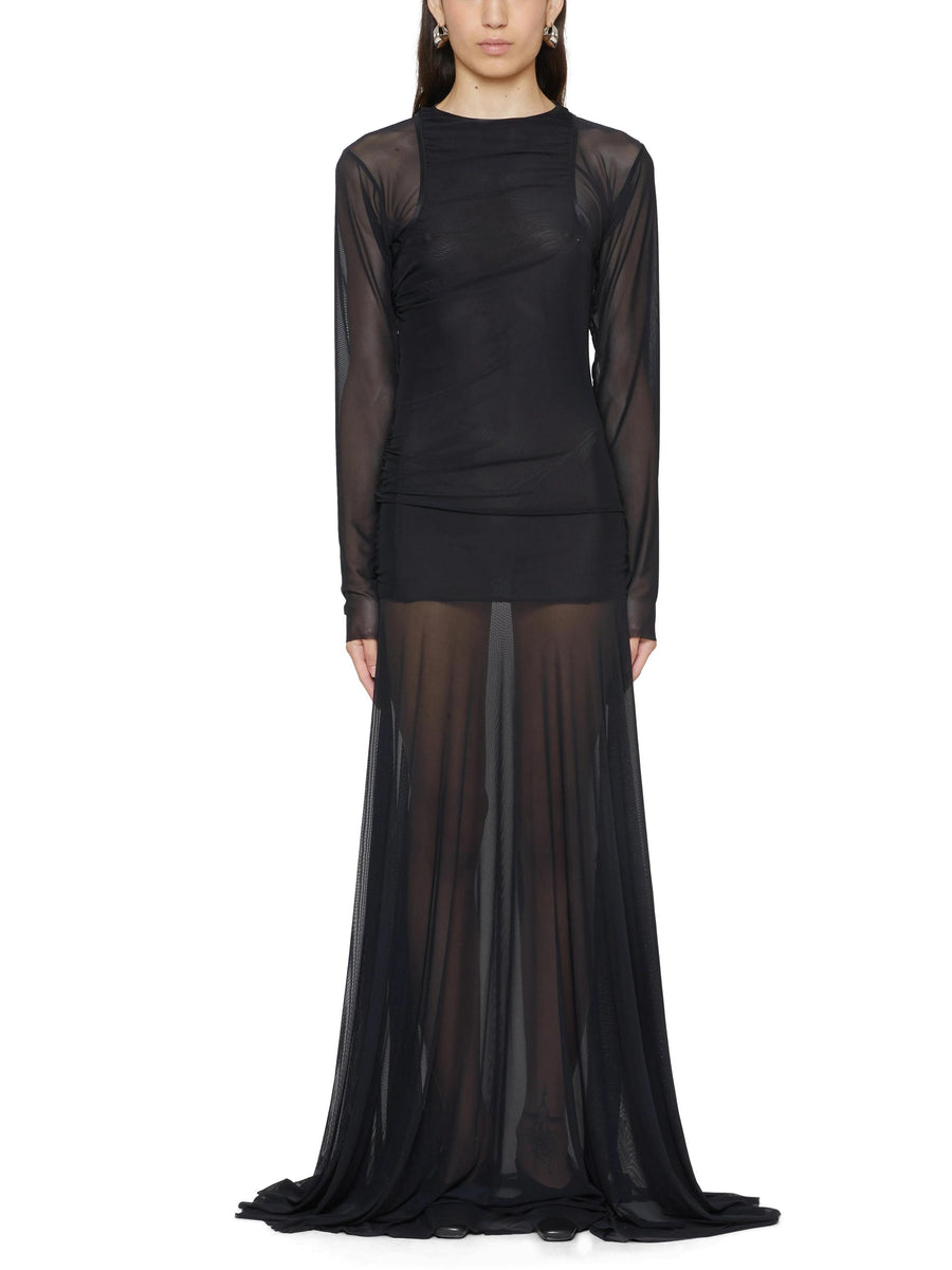 SHEER LAYERED DRESS FCW25DR0701 BLACK FEDERICO CINA 