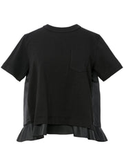 NYLON TWILL COTTON JERSEY T-SHIRT 2508000 001 SACAI 