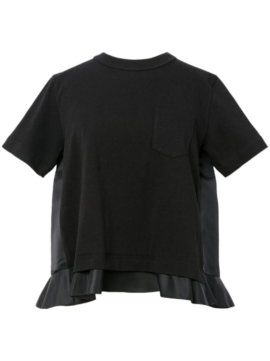 NYLON TWILL COTTON JERSEY T-SHIRT 2508000 001 SACAI 