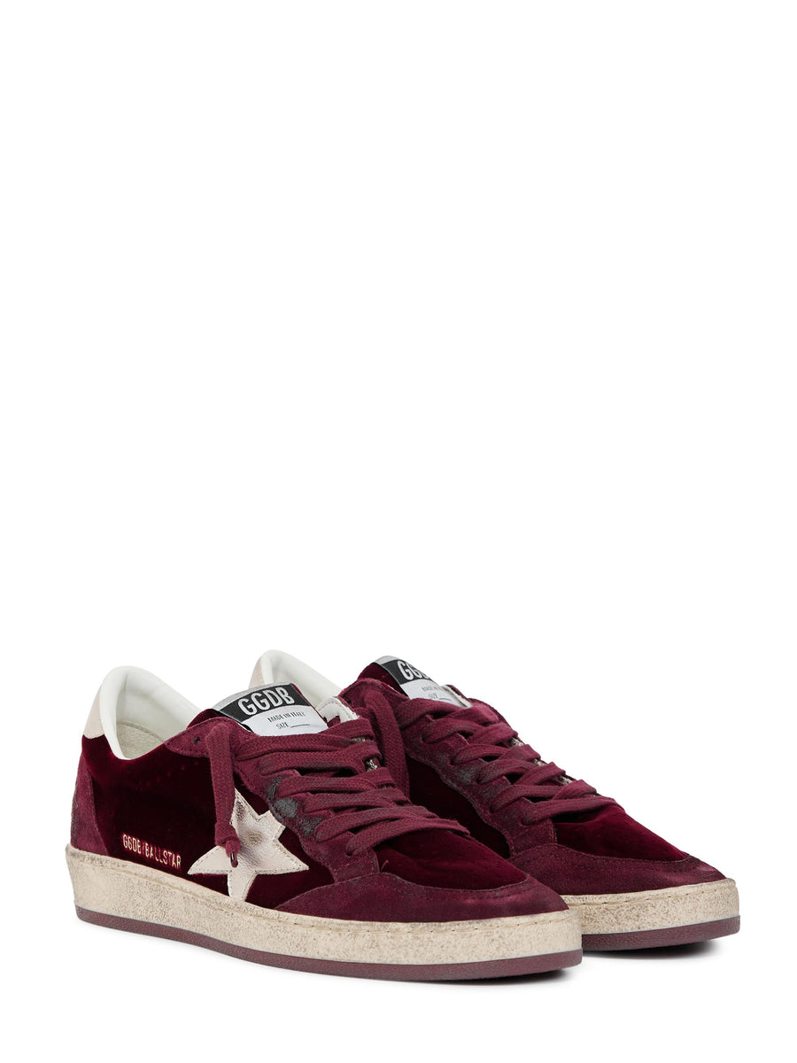 BALLSTAR VELVET UPPER SUEDE TOE AND SPUR LAMINATED STAR AND HEEL GWF00117 F00747640533 GOLDEN GOOSE 