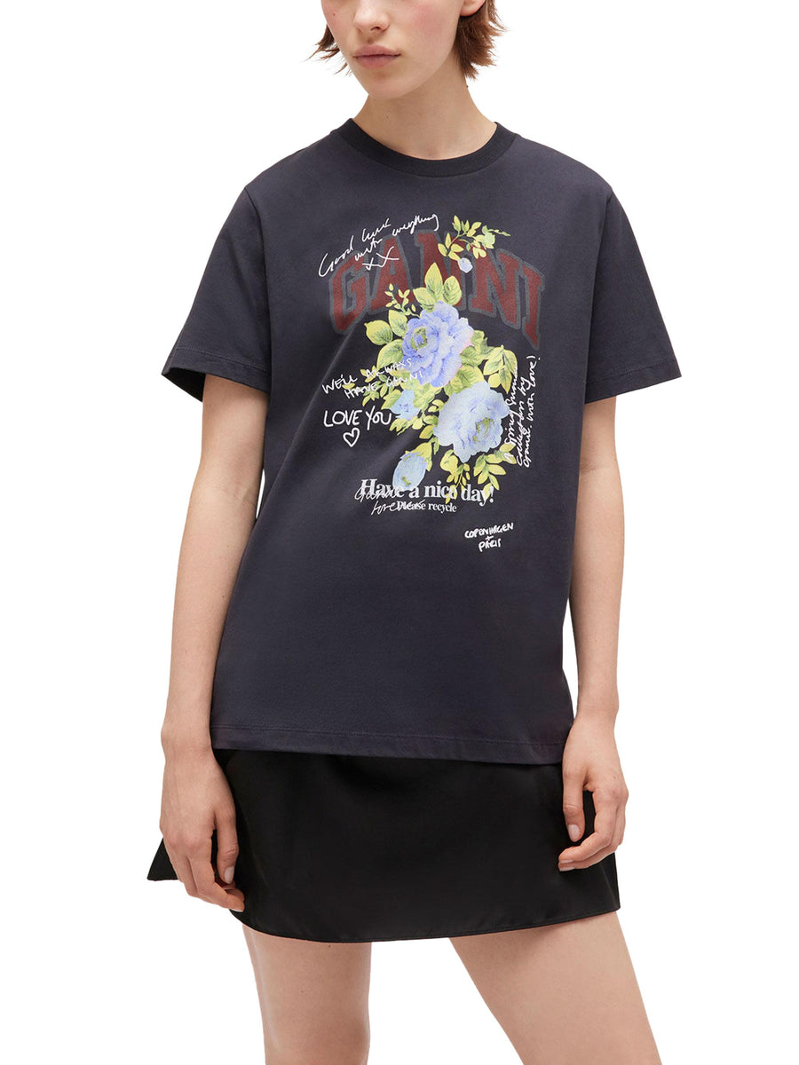Basic Cotton Jersey Neon Kitty T-shirt T4340 252 GANNI 