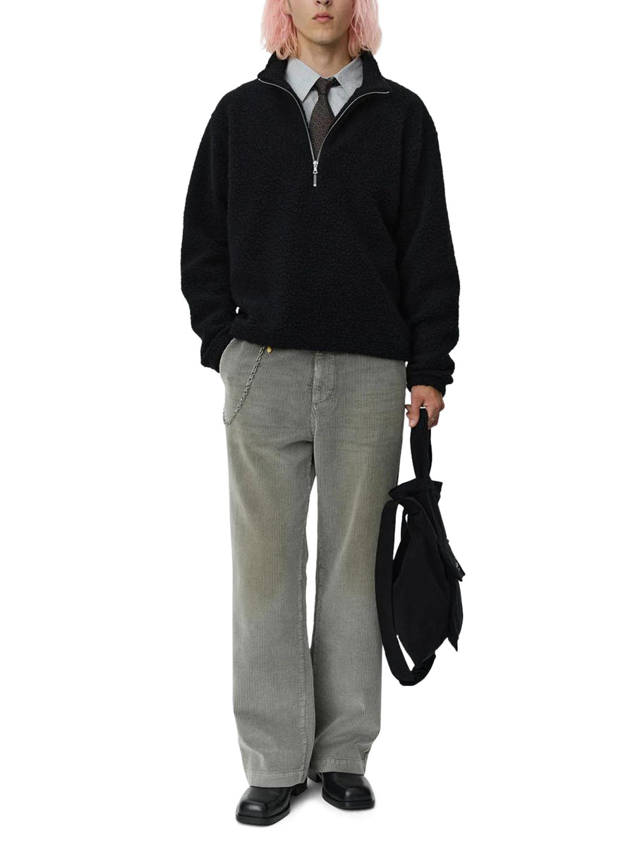 COMMON HALF ZIP SWEATER M325075 BLACK FUZZY MFPEN 