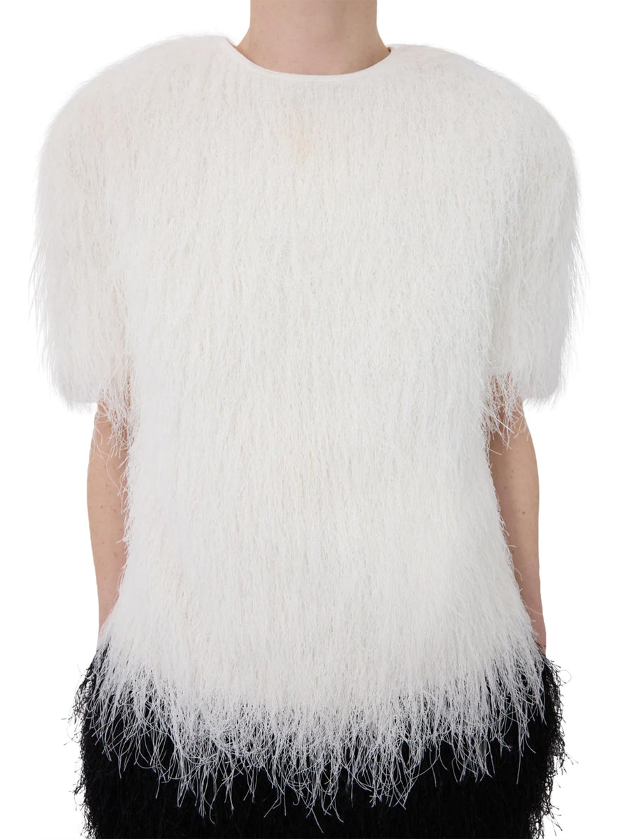 ZARO SHORT SLEEVE TOP ZARO WHITE LOULOU STUDIO 