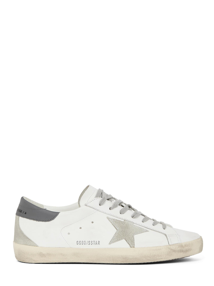 SUPER STAR LEATHER UPPER AND HEEL SUEDE STAR AND SPUR GMF00102 F00611311915 GOLDEN GOOSE 
