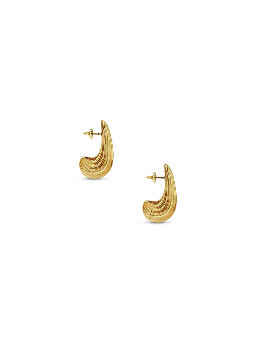 RIBBED DROP EARRINGS A1511017 GLD1 ANINE BING 