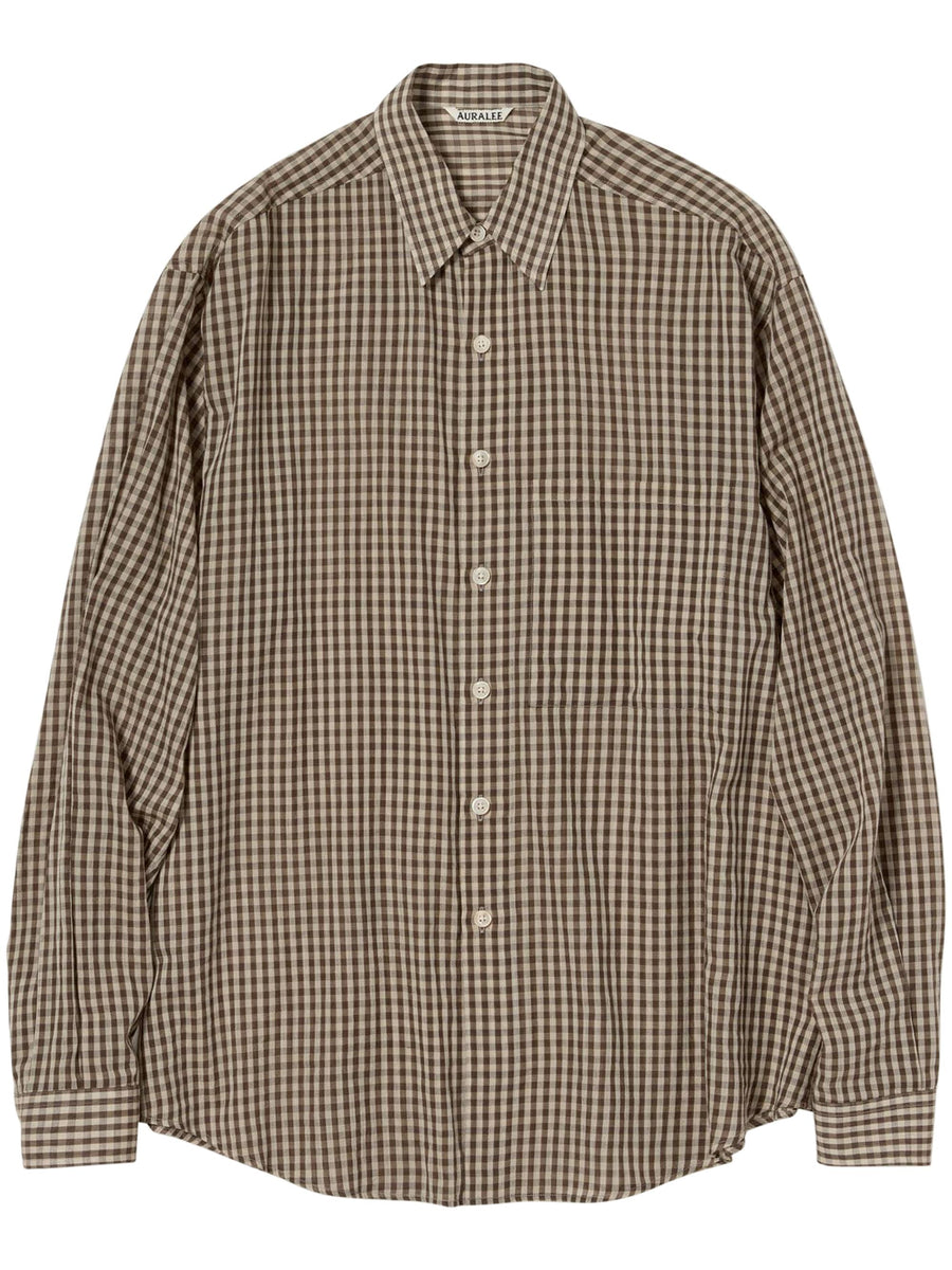  A25SS01GC BROWN GINGHAM CHECK AURALEE 
