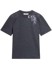JOURNEY M'S T-SHIRT REGULAR GAUZE COTTON JERSEY PRINTED BASE WITH  FLOC PRINT GMP01220 P00213650100 GOLDEN GOOSE 