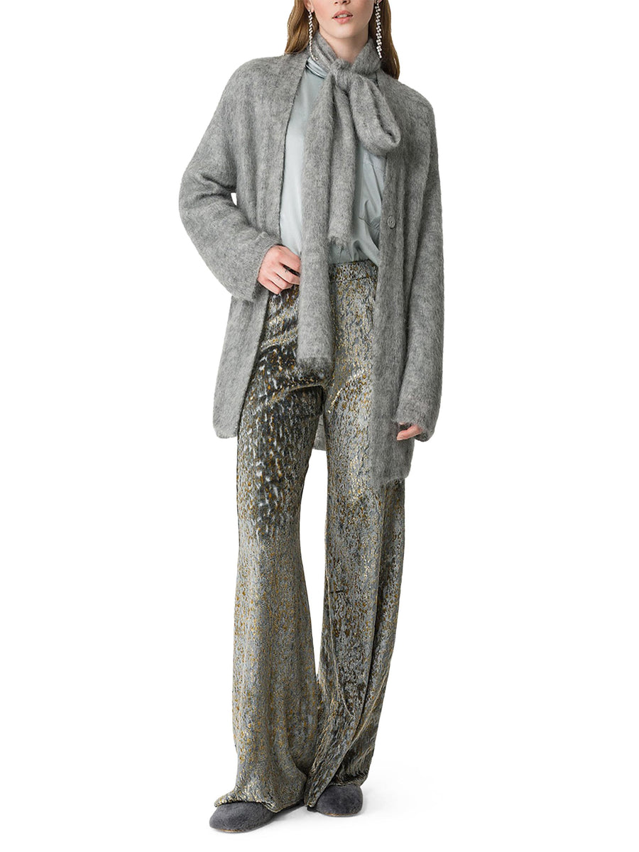 BRUSHED MOHAIR OVERSIZED CARDIGAN WITH SCARF 14438 F48M7026 FORTE FORTE 