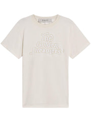 JOURNEY W'S SLIM LONG T-SHIRT BURNED OUT JERSEY KNITTED RIB WITH FLOC PRINT GWP02322 P00211611616 GOLDEN GOOSE 