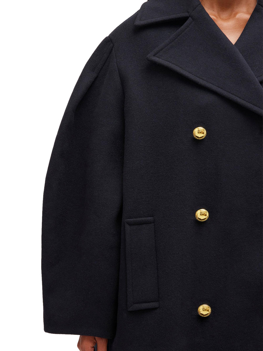 Peacoat Wool Midi Coat W0803 683 GANNI 