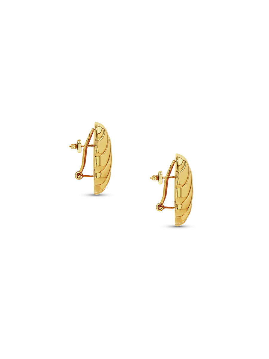 RIBBED OVAL EARRINGS A1511058 GLD1 ANINE BING 