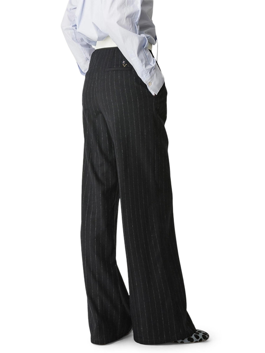 PINSTRIPED PANTS WITH CONTRASTING BELT 14317 F48M8002 FORTE FORTE 