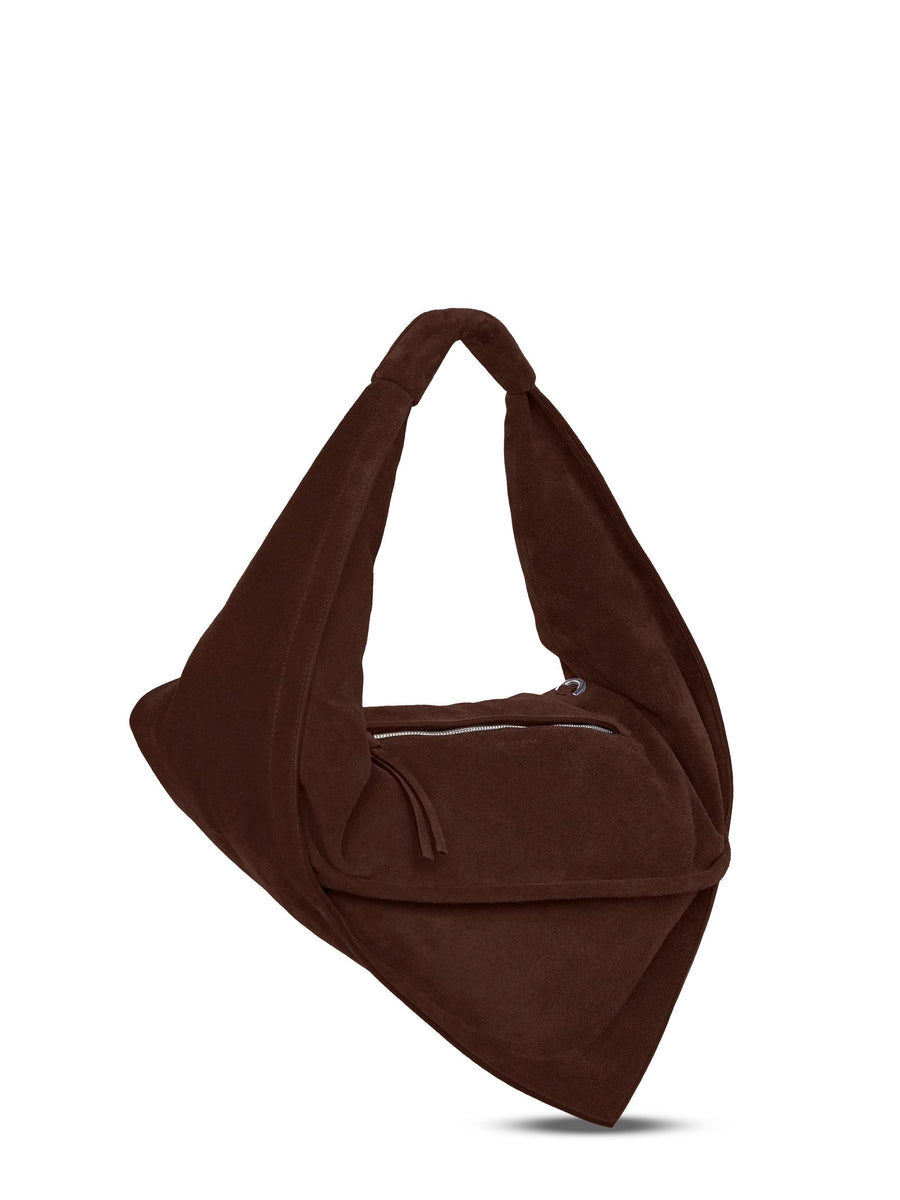 HOBO BAG FCCOTHB0101 SUEDE CHOCOLATE FEDERICO CINA 