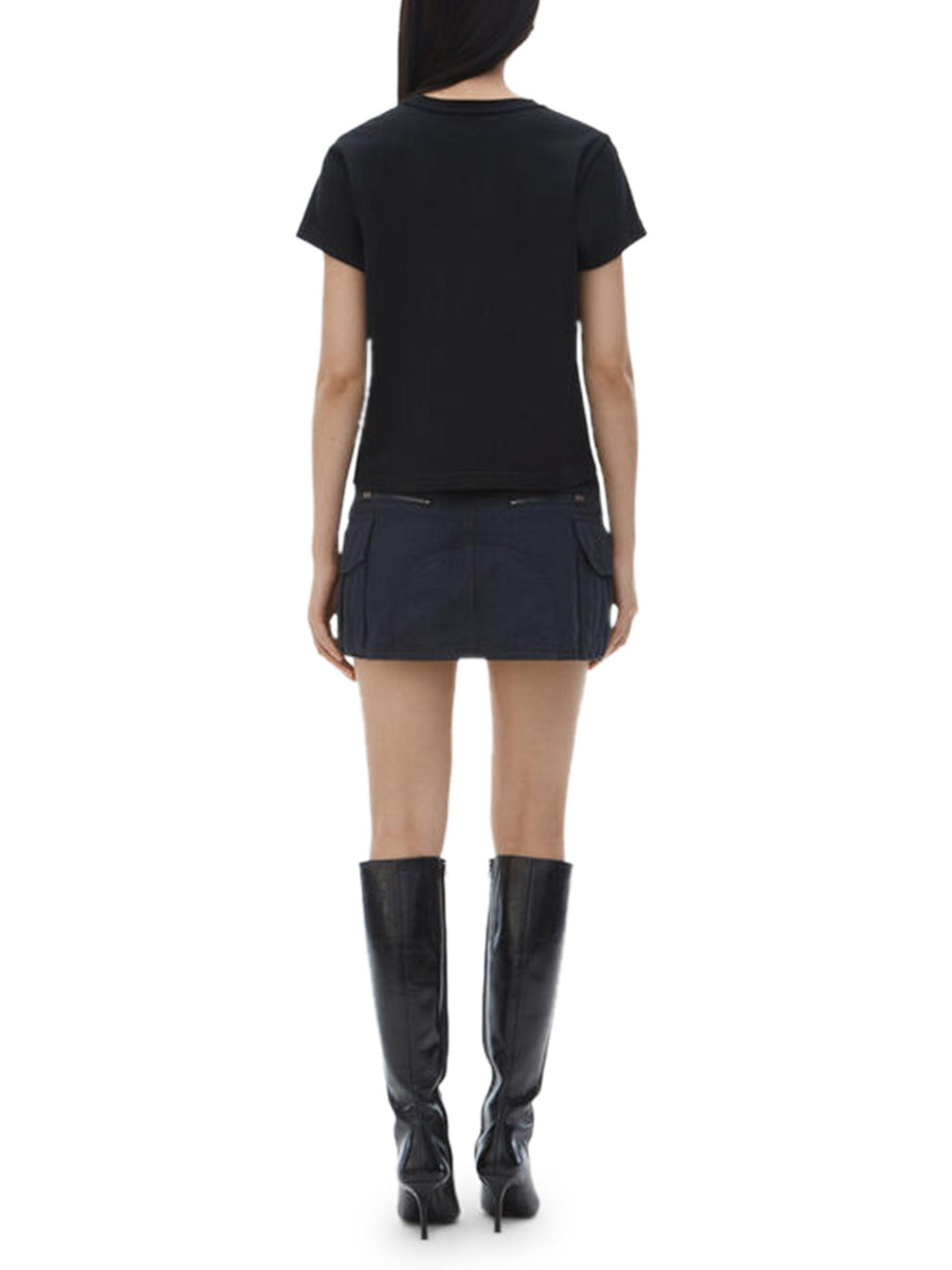 ESSENTIAL JSY SHRUNKEN TEE W PUFF LOGO 4CC3241521 001 ALEXANDER WANG 