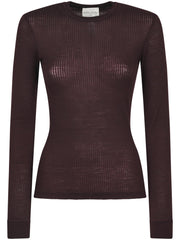 WOOL RIBBED JERSEY ROUNDNECK T-SHIRT 14426 F48M2507 FORTE FORTE 