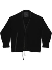 CORSET DISTRESSED CARDIGAN FCCOKCR0501 BLACK FEDERICO CINA 