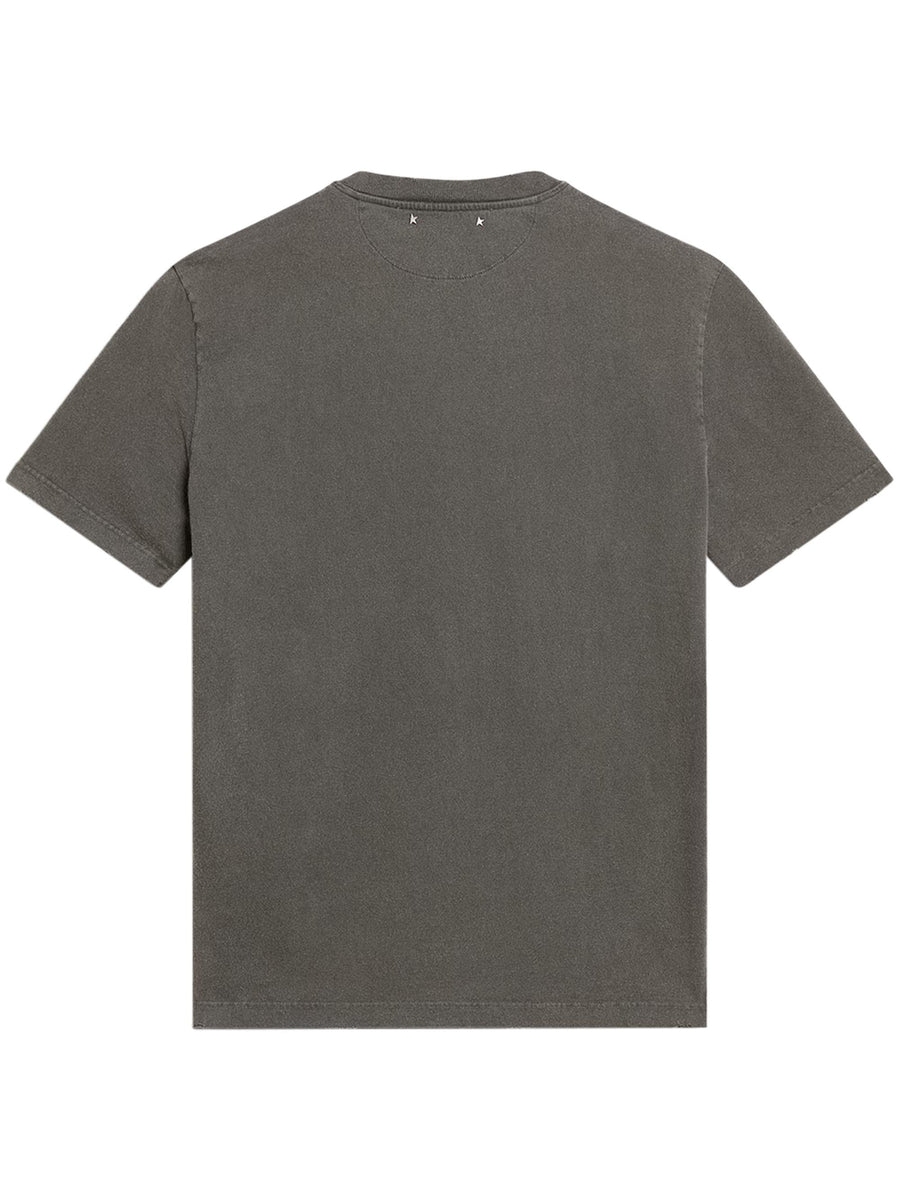 GOLDEN M'S REGULAR T-SHIRT DISTRESSED COTTON JERSEY WITH LOGO GMP01220 P00067160318 GOLDEN GOOSE 