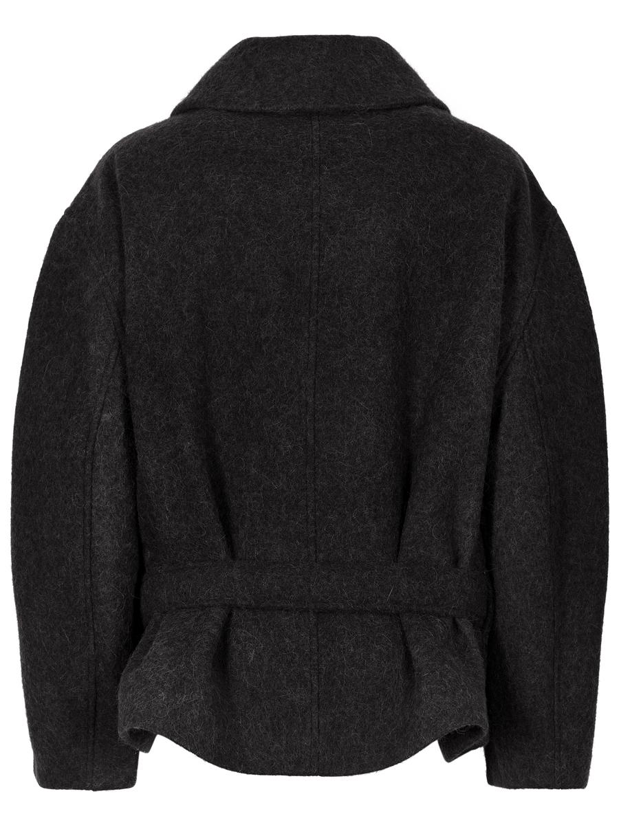 SHORT ASYMMETRICAL BATHROBE COAT CO1149 LF504BK999 LEMAIRE 