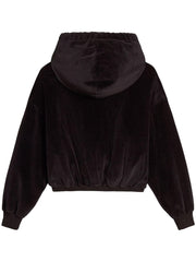 JOURNEY W'S ZIP UP HOODIE CROP BOMBER DOUBLE CHENILLE JERSEY WITH LABEL GWP02327 P00213090100 GOLDEN GOOSE 