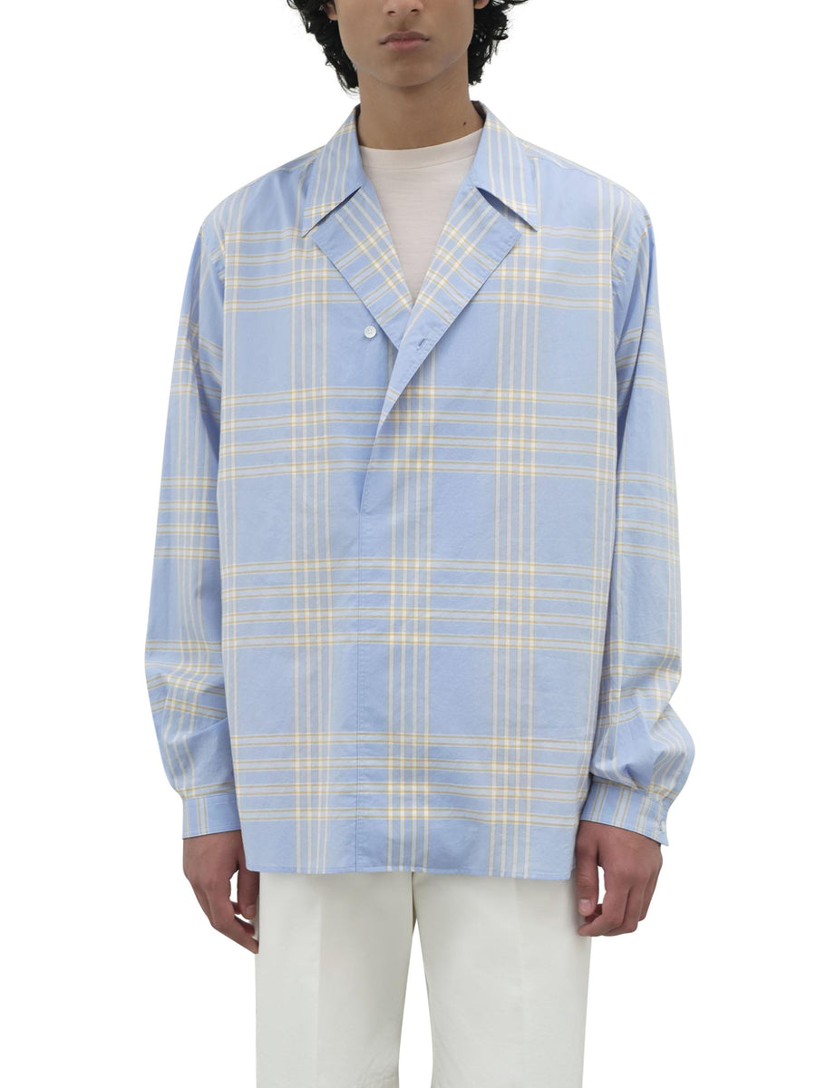 AURALEE A25SS02TCLIGHT BLUE CHECK