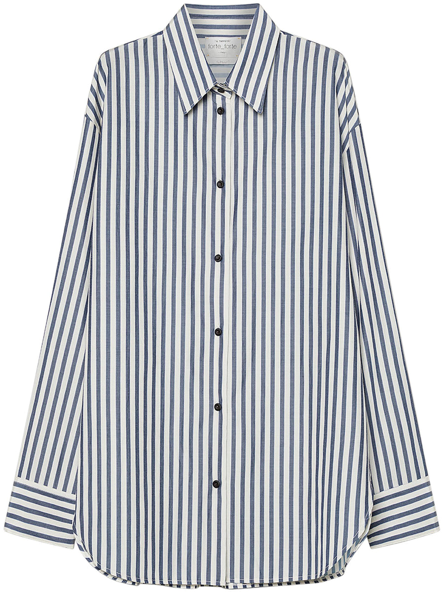 CHIC STRIPED TAFFETAS MASCULINE SHIRT 14399BIS F48M5013 FORTE FORTE 