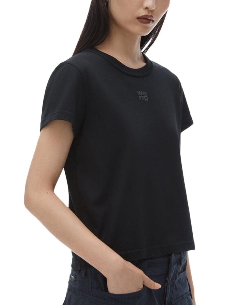 ESSENTIAL JSY SHRUNKEN TEE W PUFF LOGO 4CC3241521 001 ALEXANDER WANG 