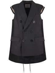 GLEN CHECK VEST 2508032 301 SACAI 