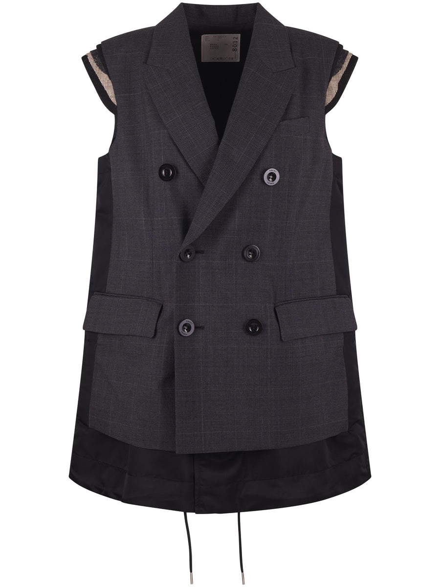 GLEN CHECK VEST 2508032 301 SACAI 