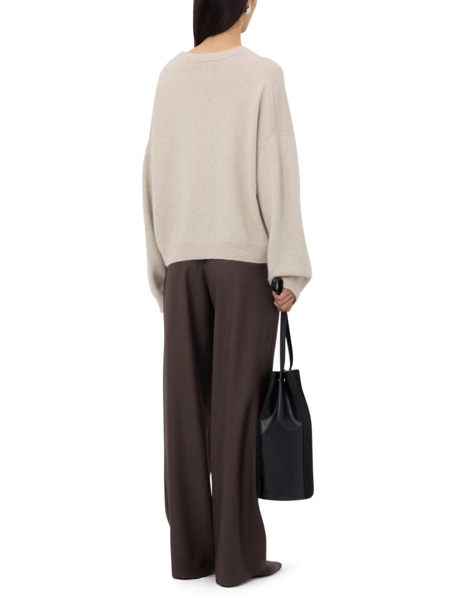 TRISTAN LOOSE FIT SWEATER TRISTAN STONE MELANGE LOULOU STUDIO 