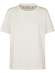 GOLDEN W'S REGULAR T-SHIRT DISTRESSED COTTON JERSEY WITH EMBROIDERY GWP01220 P00067310363 GOLDEN GOOSE 