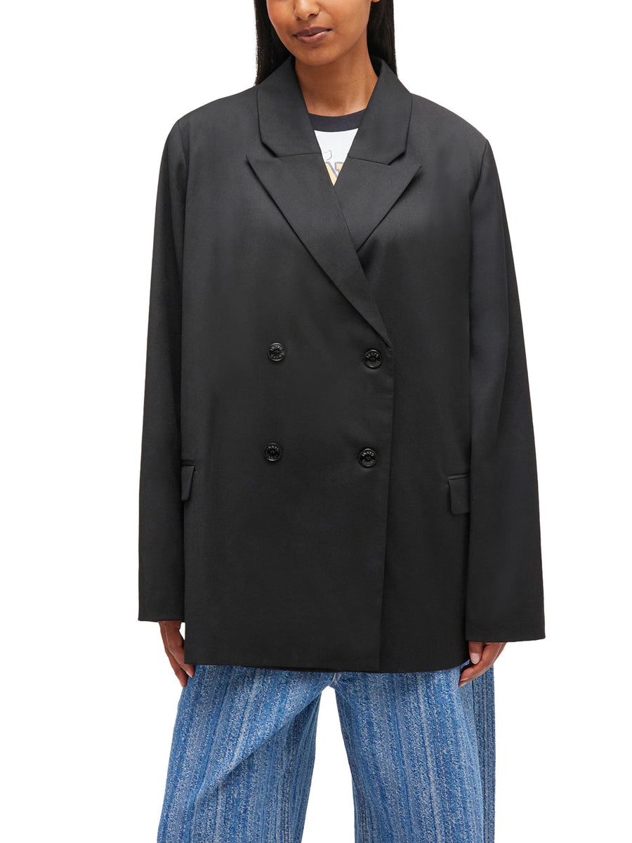 CALENDERED WOOL BLAZER W0797 099 GANNI 