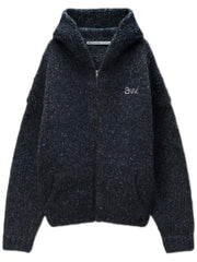 OVERSIZED ZIP UP HOODIE WITH AW EMBROIDERY UKC4253059 004 ALEXANDER WANG 
