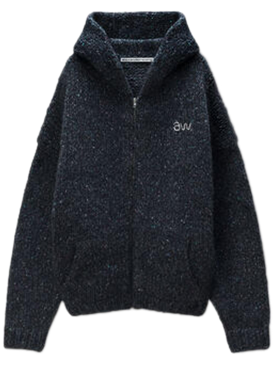 OVERSIZED ZIP UP HOODIE WITH AW EMBROIDERY UKC4253059 004 ALEXANDER WANG 