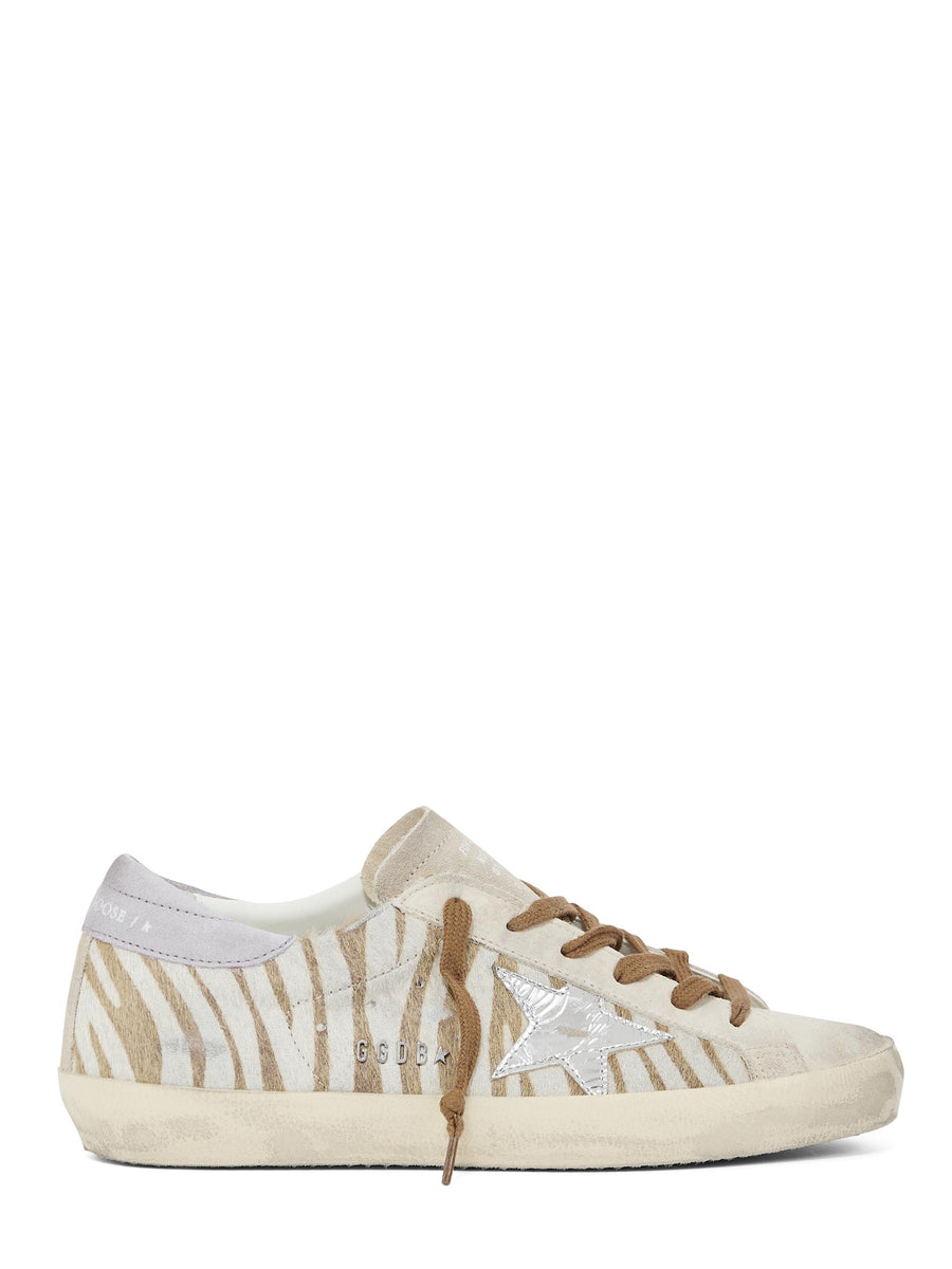SUPERSTAR ZEBRA HORSI UPPER SUEDE TOE AND HEEL LAMINATED STAR GWF00101 F00750782997 GOLDEN GOOSE 