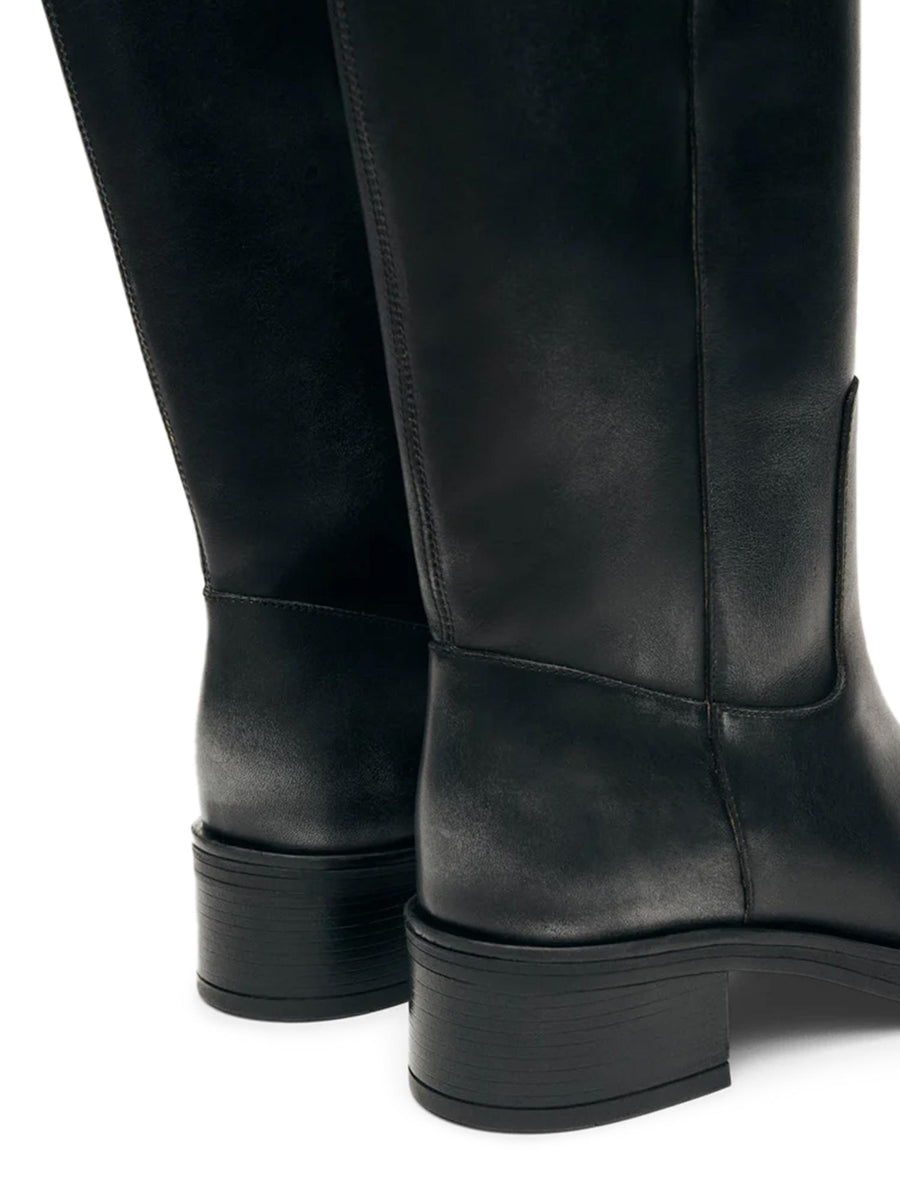 SAJAN BLACK LEATHER BOOTS S100550 01 ALOHAS 