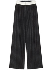 PINSTRIPED PANTS WITH CONTRASTING BELT 14317 F48M8002 FORTE FORTE 