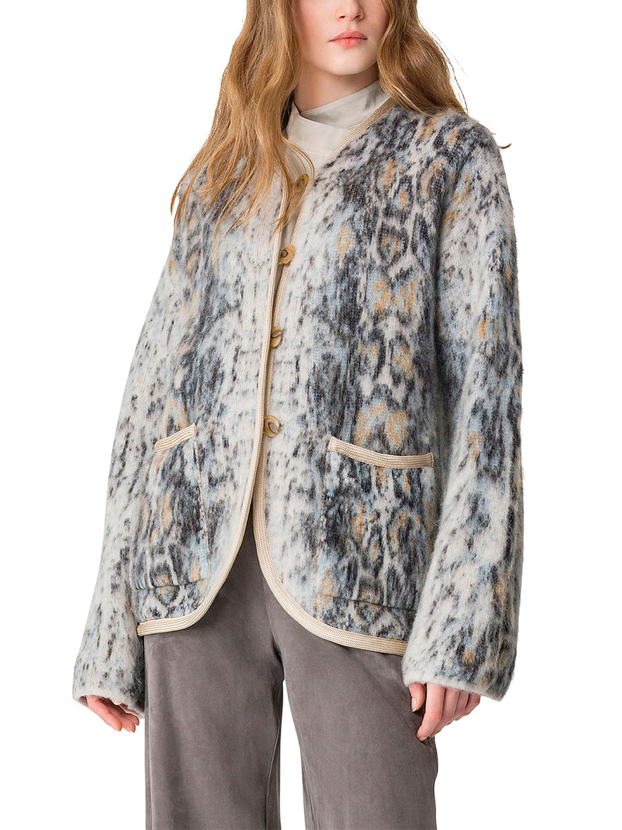 PLUMES DE PYTHON ALPACA JACQUARD SHORT COAT 14164 F48A5022 FORTE FORTE 