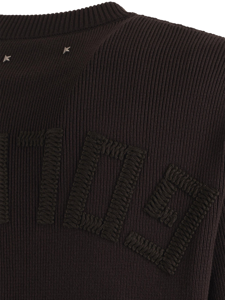 JOURNEY M'S KNIT REGULAR CREW NECK ORGANIC COTTON WITH LOGO GMP00841 P00211290111 GOLDEN GOOSE 